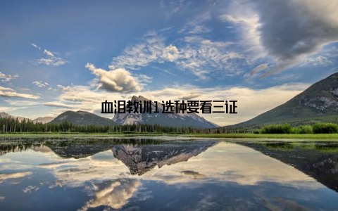 血泪教训1选种要看三证