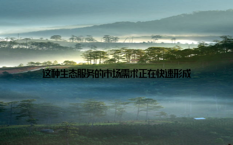 这种生态服务的市场需求正在快速形成