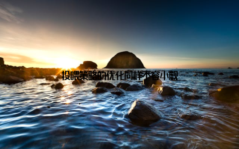 投喂策略的优化同样不容小觑