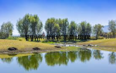 这些认可, 比任何广告都让我自豪