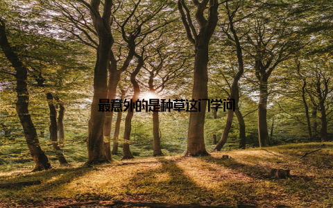 最意外的是种草这门学问