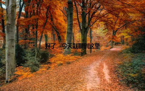 好了, 今天就聊到这里