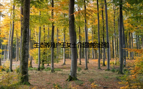 生态养殖户王女士介绍她的经验