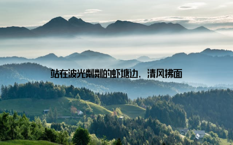 站在波光粼粼的虾塘边, 清风拂面